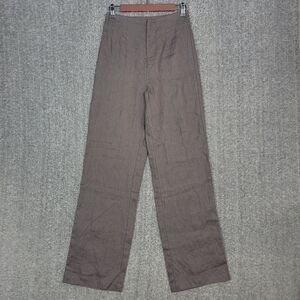 Olivaceous Pants Womens Small Brown 100% Linen High Rise Beach Boho